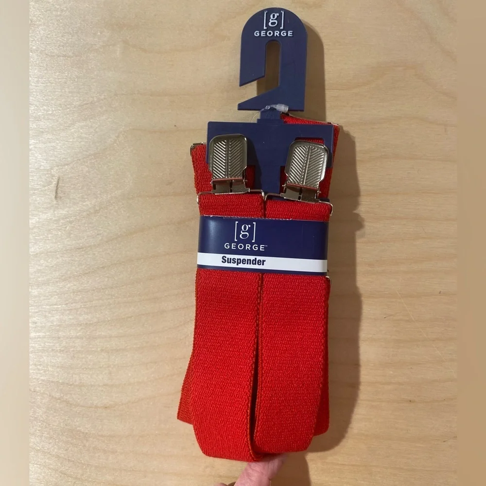 George Men's Red Suspenders (PW)